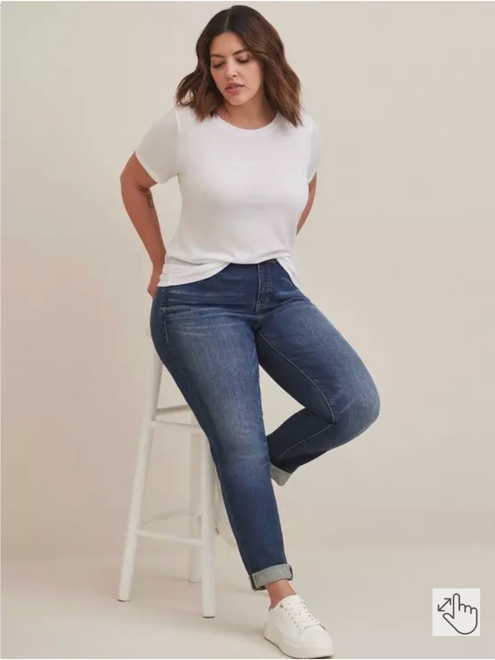 torrid Women's Boyfriend Jeans in Dark Blue Wash